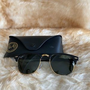 Authentic Ray-Ban Clubmaster Sunglasses, excellent condition with case.
